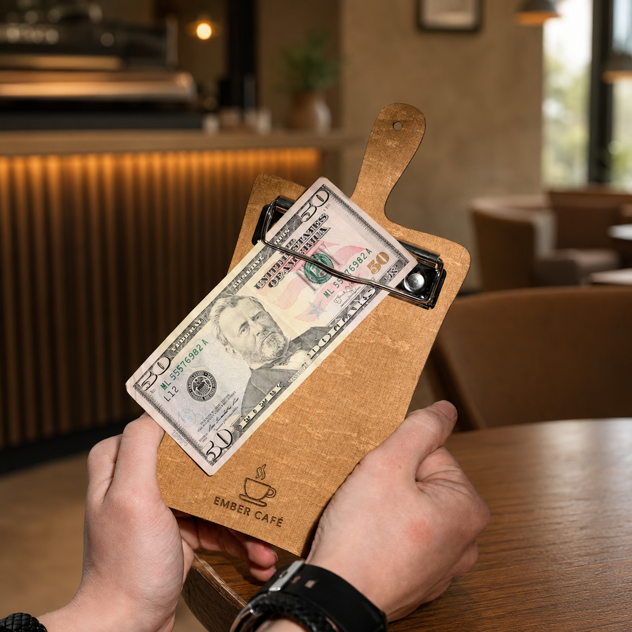 Paddle bill clipboard with handle