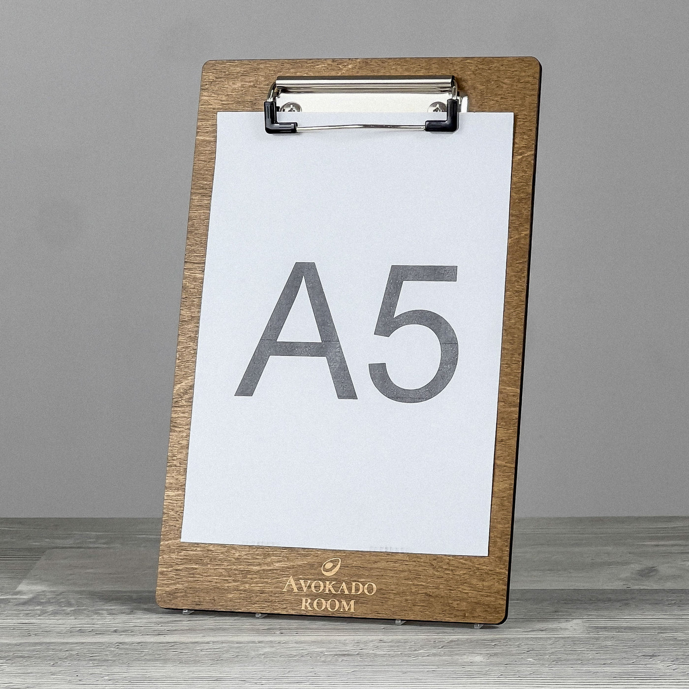 Menu clipboard with engraved logo