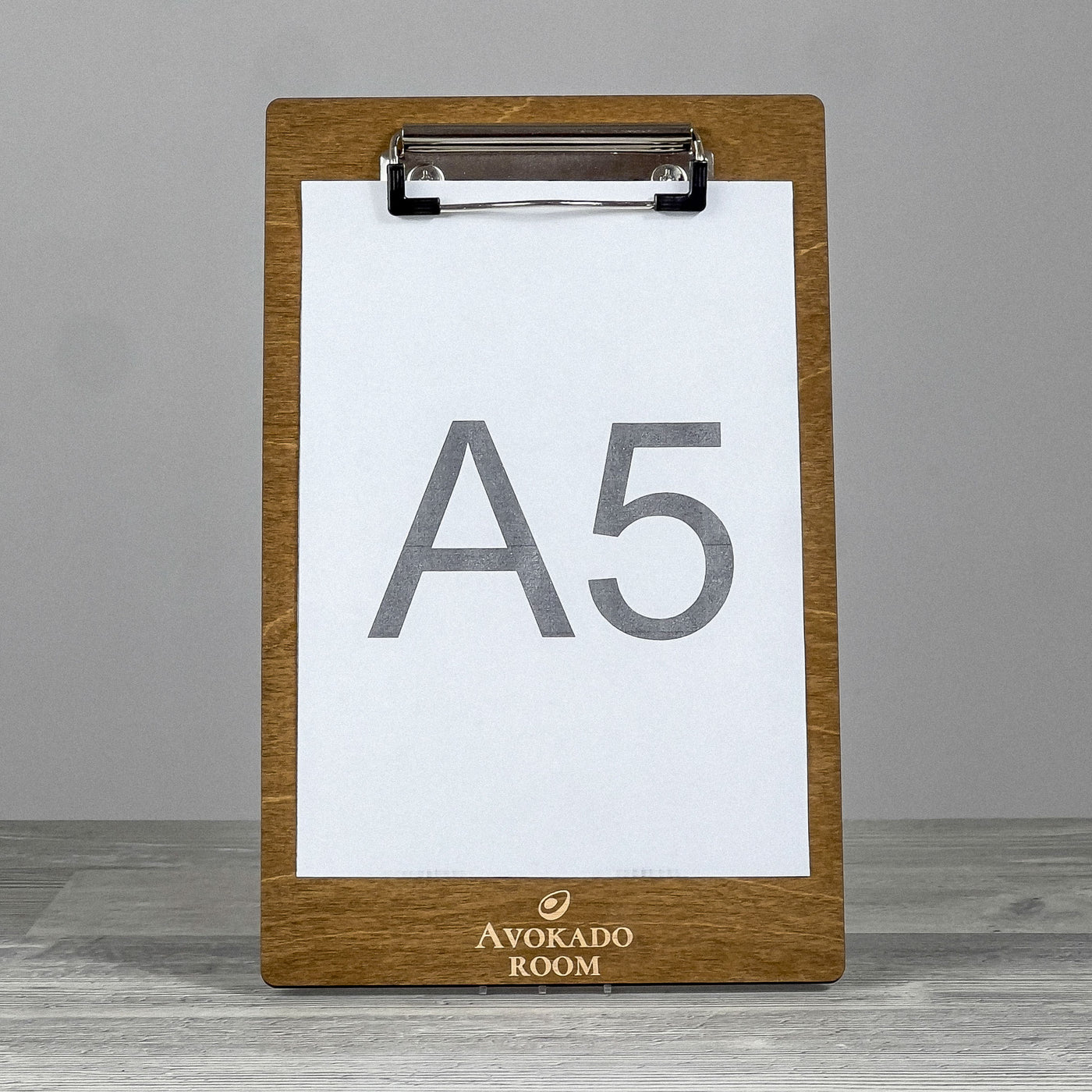 Menu clipboard with engraved logo