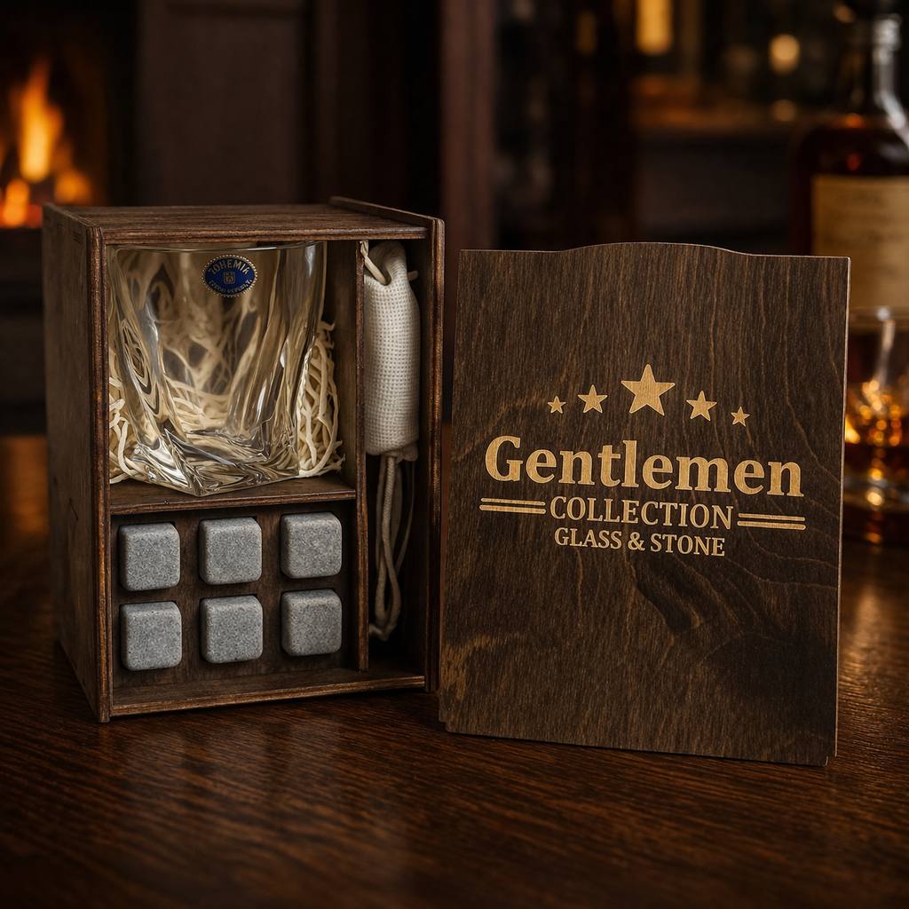 Whisky stones gift set for 1 glass — Quadro
