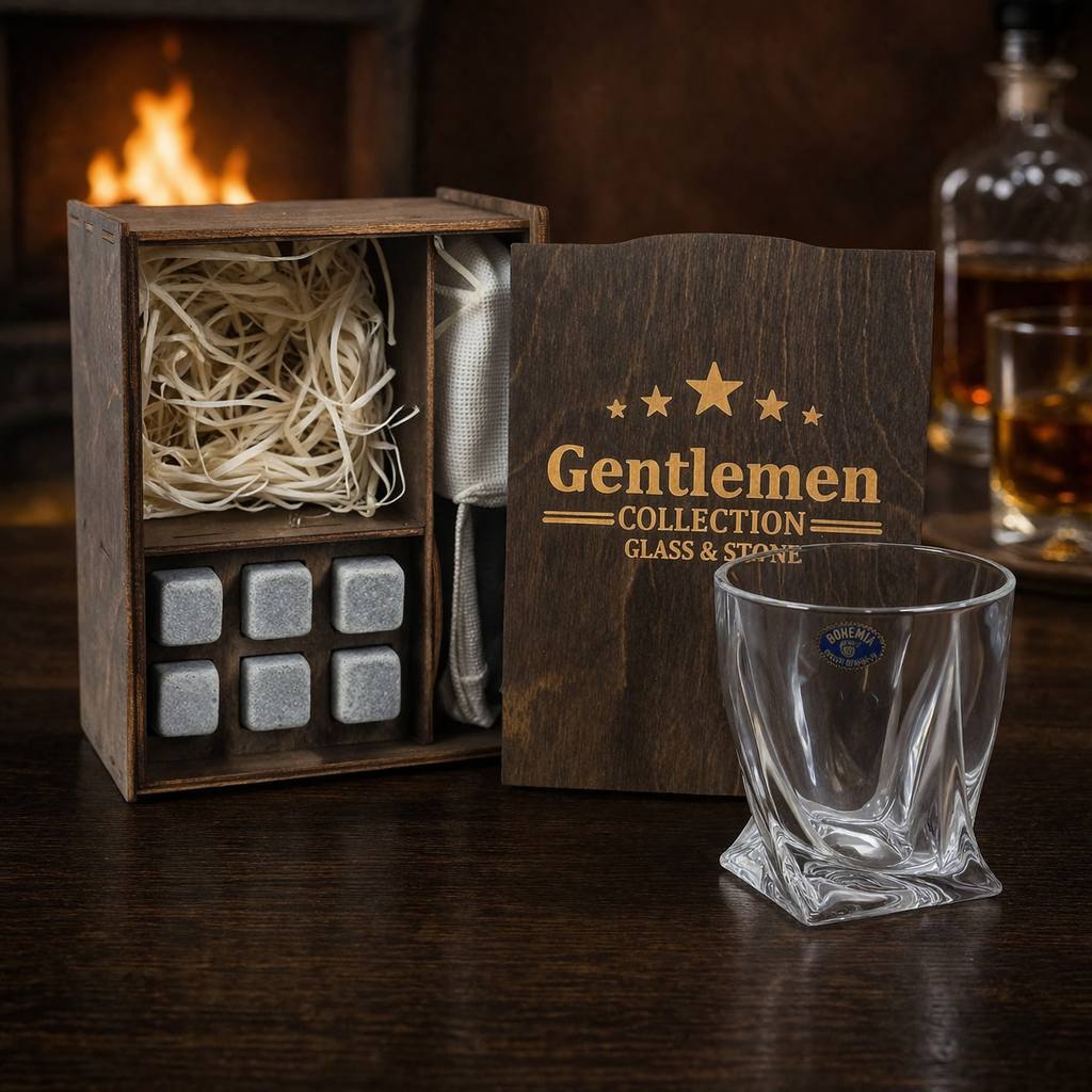 Whisky stones gift set for 1 glass — Quadro