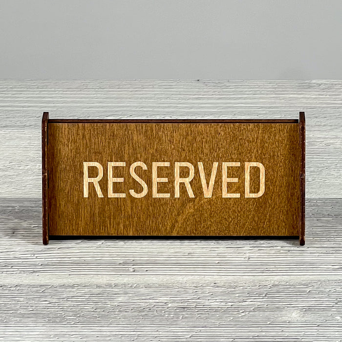 RESERVED table sign 150×56×70 mm