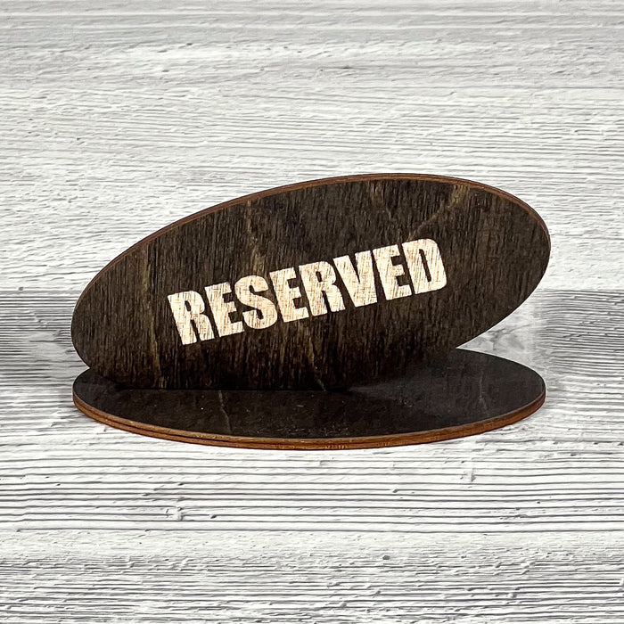 RESERVED table sign 110×50×60 mm
